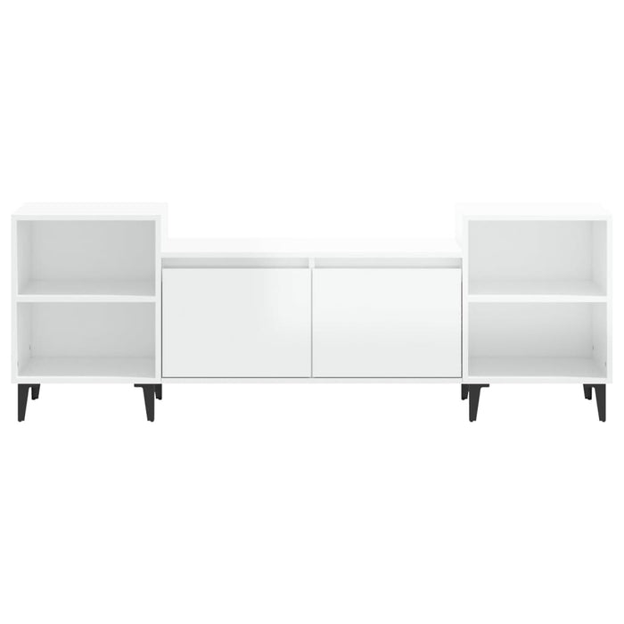Tv Cabinet Glossy Look White 160X35X55 Cm Engineered Wood Nxookn