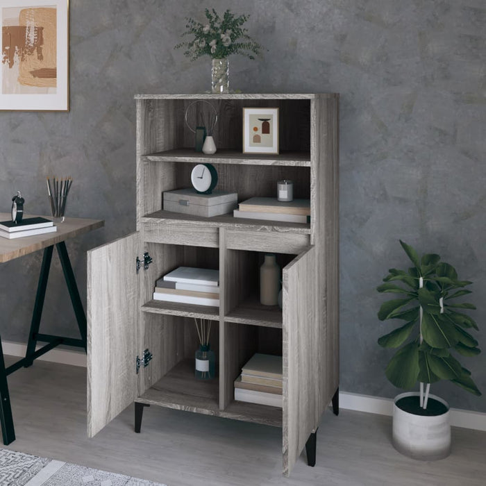 Highboard Grey Sonoma 60X36X110 Cm Engineered Wood Nxoxta
