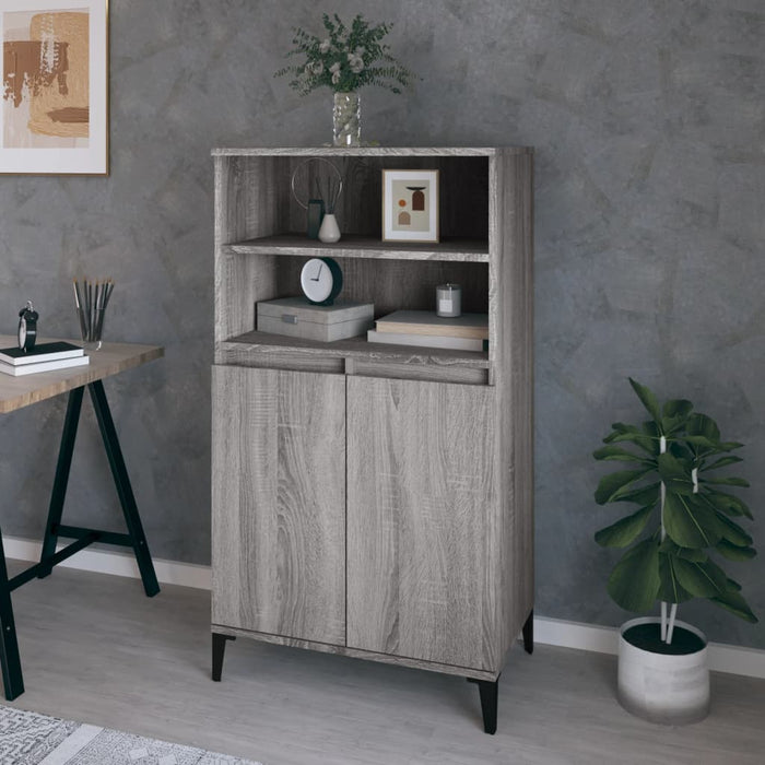 Highboard Grey Sonoma 60X36X110 Cm Engineered Wood Nxoxta
