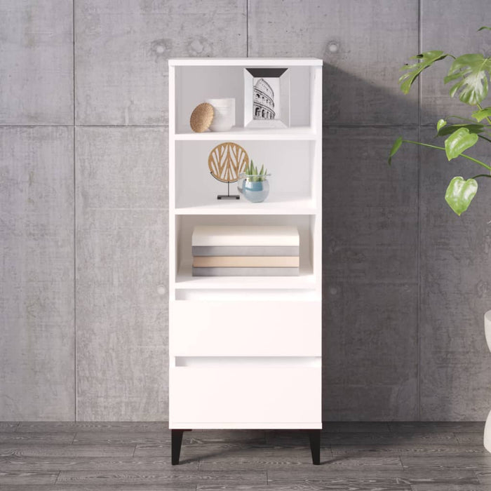 Highboard White 40X36X110 Cm Engineered Wood Nxoxaa