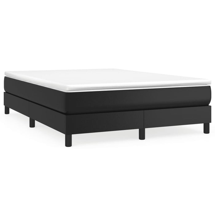 Queen Size Box Spring Bed Frame Black Faux Leather Toxbitb
