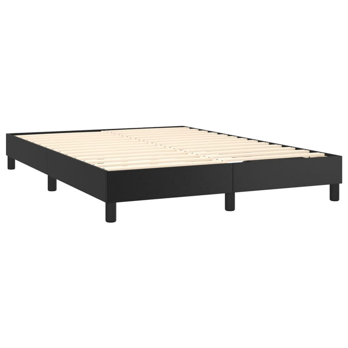 Queen Size Box Spring Bed Frame Black Faux Leather Toxbitb