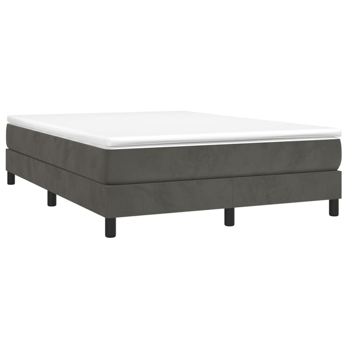 Double Size Box Spring Bed Frame Dark Grey Velvet Toxbnbt