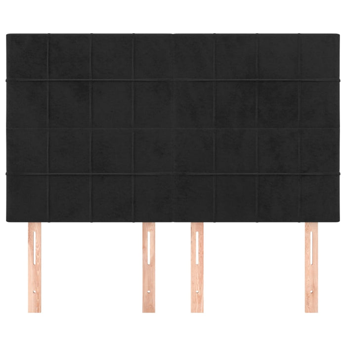 Double Size Headboards 4 Pcs Black 72X5X78/88 Cm Velvet Tooltnx