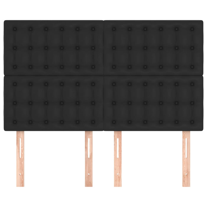 Headboards 4 Pcs Black 72X5X78/88 Cm Faux Leather Toolaxx