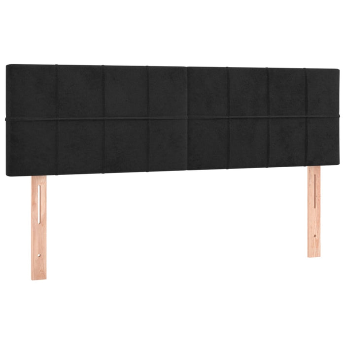 Double Size Led Headboard Black 144 Cm Velvet Toxollx