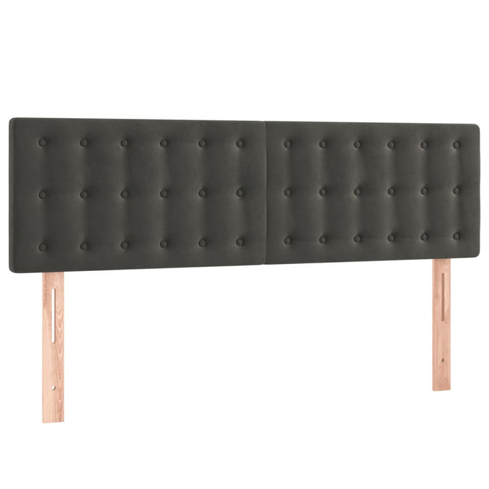 Double Size Led Headboard Dark Grey 144X5X78/88 Cm Velvet Toxxbkp