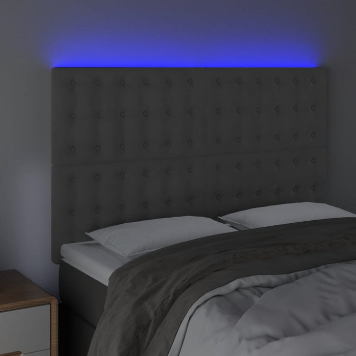 Double Size Led Headboard Dark Grey 144 Cm Velvet Toxxkbi