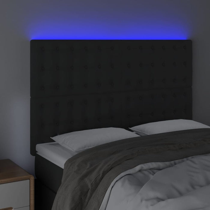 Double Size Led Headboard Black 144 Cm Velvet Toxxkbn