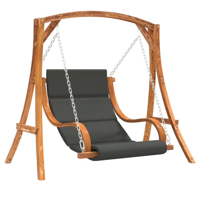 Swing Chair With Cushion Solid Wood Spruce With Teak Finish Txbblon