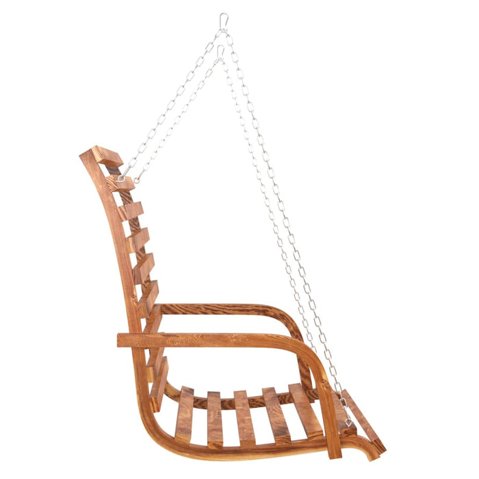 Swing Bench With Canopy Solid Wood Spruce With Teak Finish Txbblxo