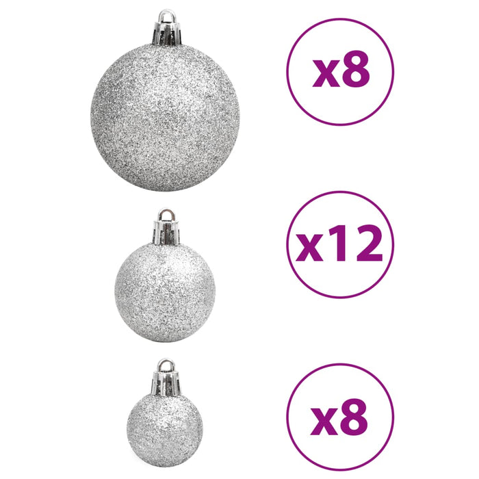 Christmas Baubles 100 Pcs Blue And Silver 3 / 4 / 6 Cm Tplobp