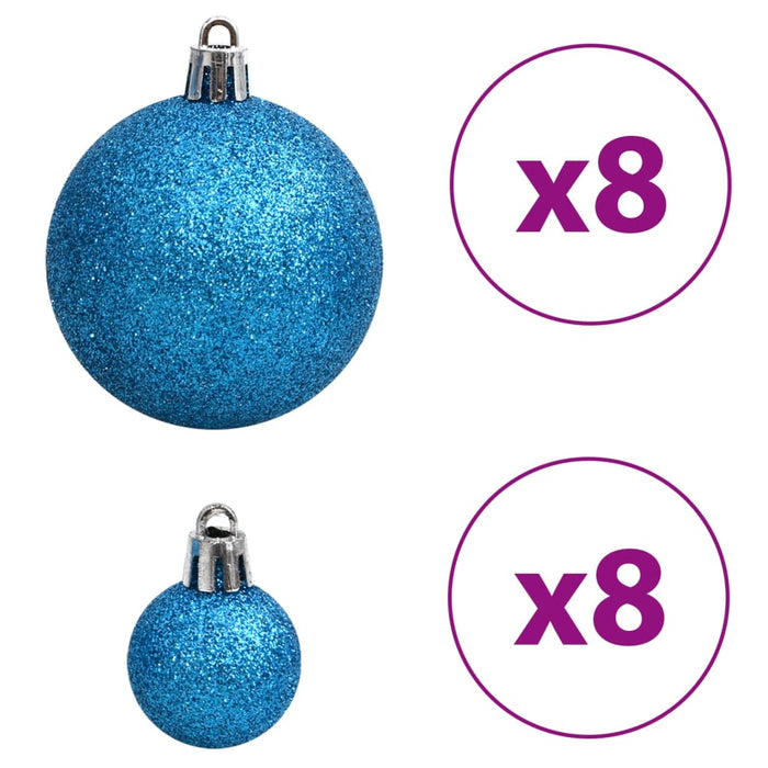 Christmas Baubles 100 Pcs Blue And Silver 3 / 4 / 6 Cm Tplobp