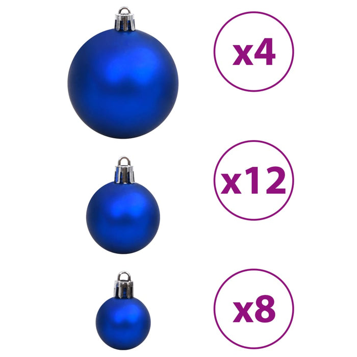 Christmas Baubles 100 Pcs Blue And Silver 3 / 4 / 6 Cm Tplobp