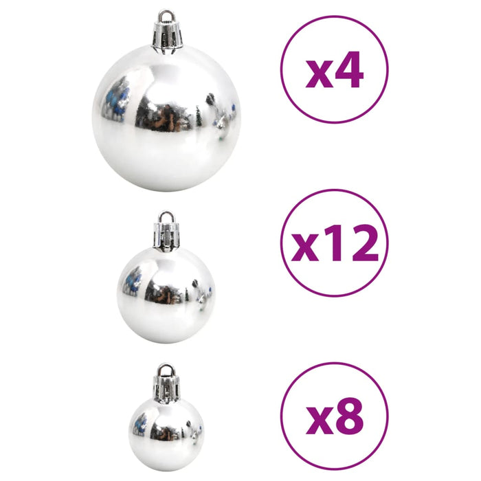 Christmas Baubles 100 Pcs Blue And Silver 3 / 4 / 6 Cm Tplobp