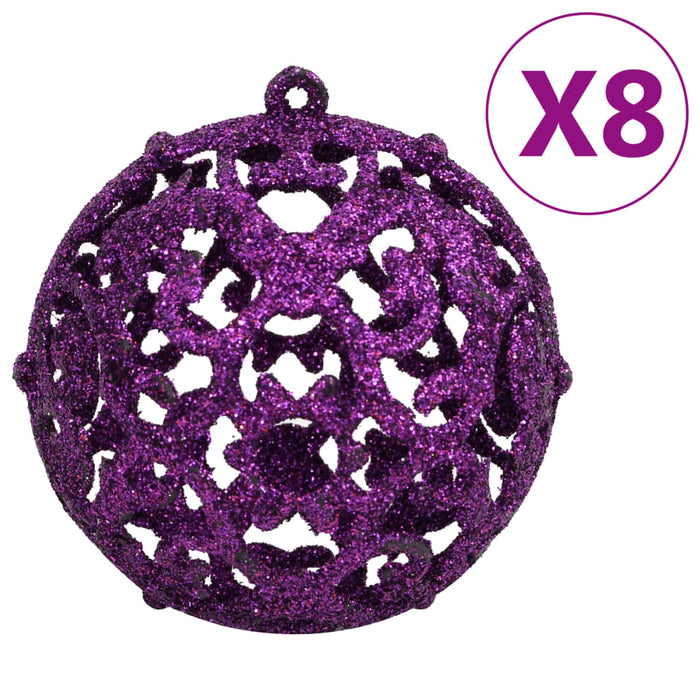 111 Piece Christmas Bauble Set Purple Polystyrene Tplook