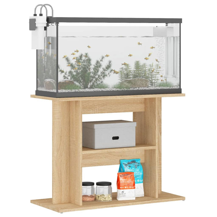 Aquarium Stand Sonoma Oak 80X35X60 Cm Engineered Wood Nttpin