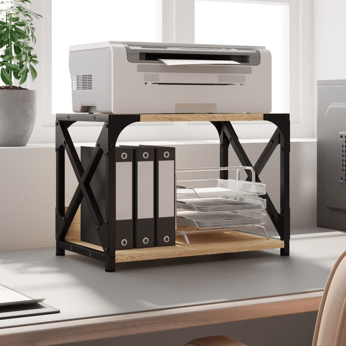 Printer Stand 2-Tier Sonoma Oak 44X26X31.5 Cm Engineered Wood Nttkno