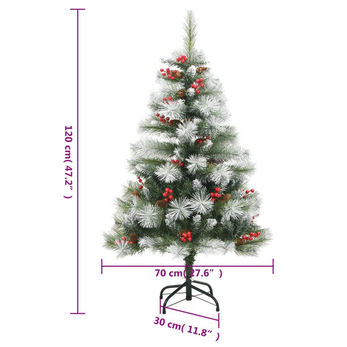 Artificial Hinged Christmas Tree With Cones And Berries 120 Cm Tpiiob
