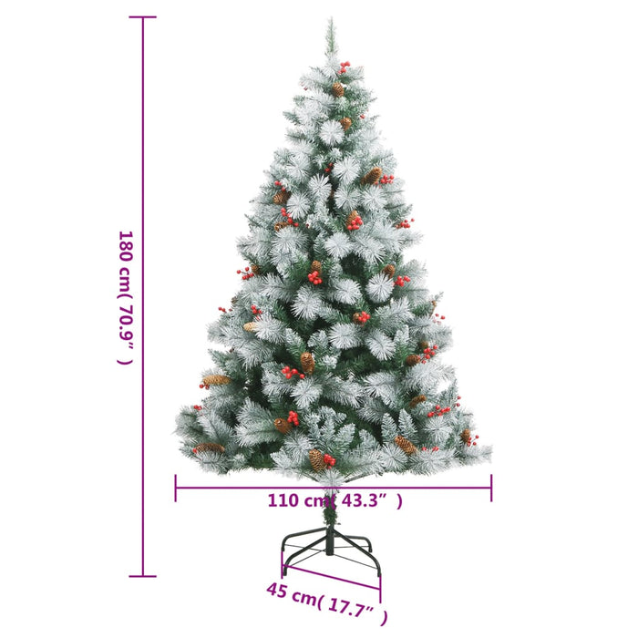 Artificial Hinged Christmas Tree With Cones And Berries 180 Cm Tpiiox