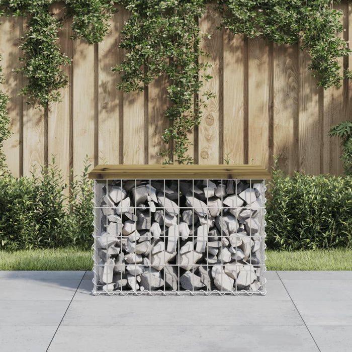 Garden Bench Gabion Design 63X44X42 Cm Impregnated Wood Pine Ntatpp