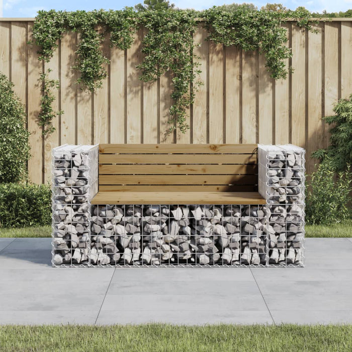Garden Bench Gabion Design 143X71X65.5 Cm Impregnated Wood Pine Ntatik