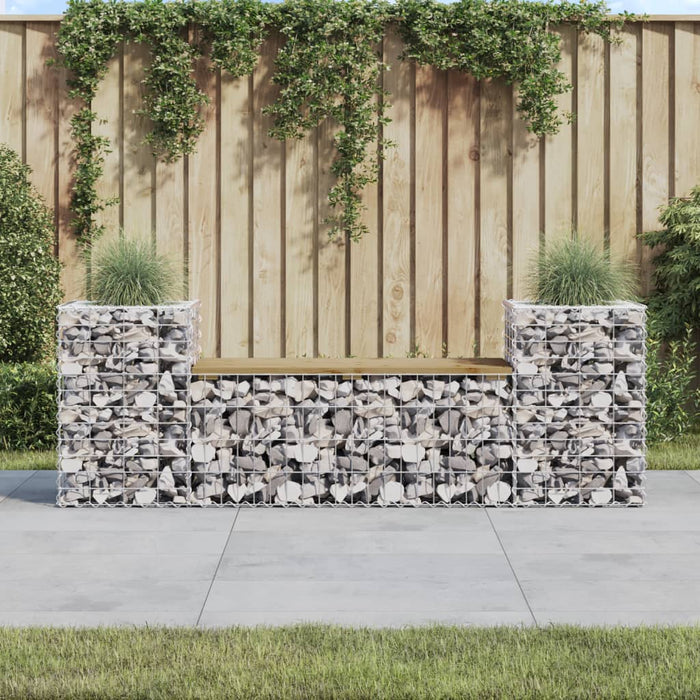 Garden Bench Gabion Design 183X41X60.5 Cm Impregnated Wood Pine Ntatnk