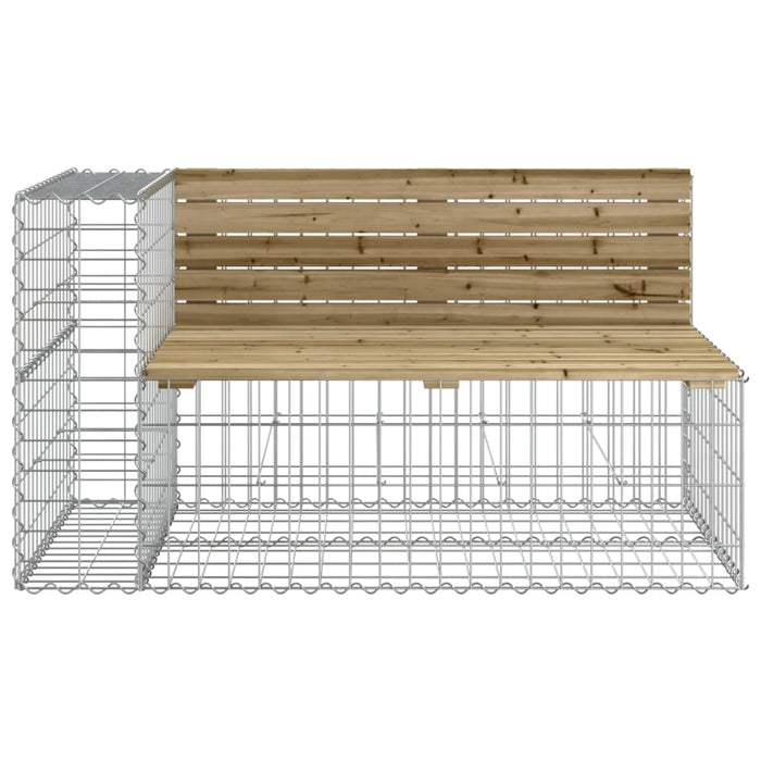 Garden Bench Gabion Design 244X71X65.5 Cm Impregnated Wood Pine Toklxao