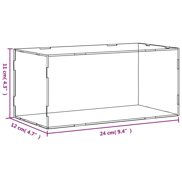 Display Box Transparent 24X12X11 Cm Acrylic Opakob