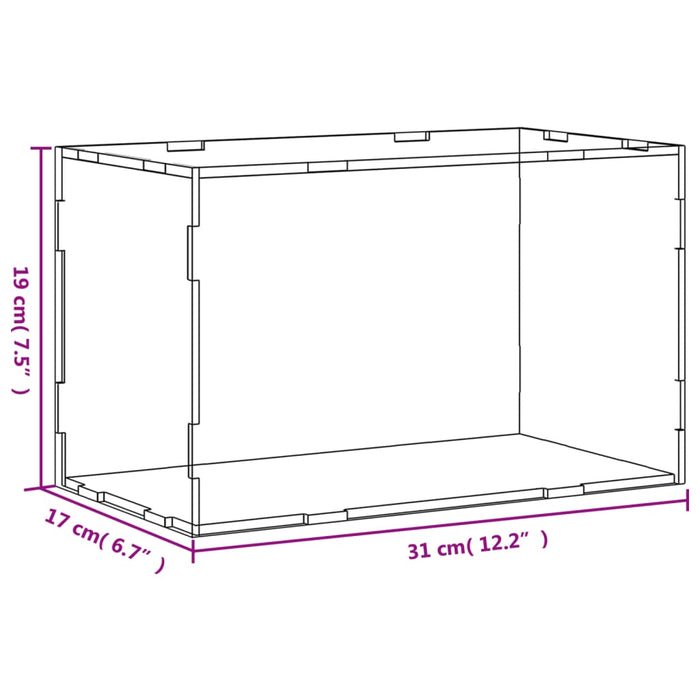 Display Box Transparent 31X17X19 Cm Acrylic Opakoa