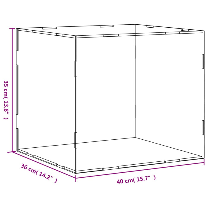 Display Box Transparent 40X36X35 Cm Acrylic Opakol