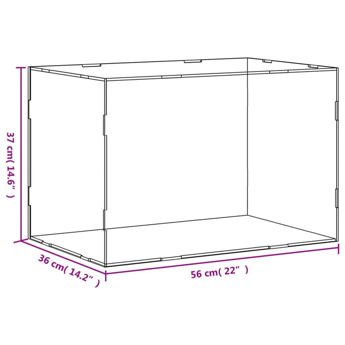 Display Box Transparent 56X36X37 Cm Acrylic Opakoi