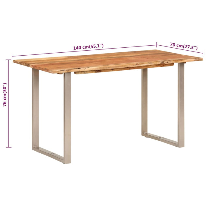Dining Table 140X70X76 Cm Solid Wood Acacia Tpbxkx