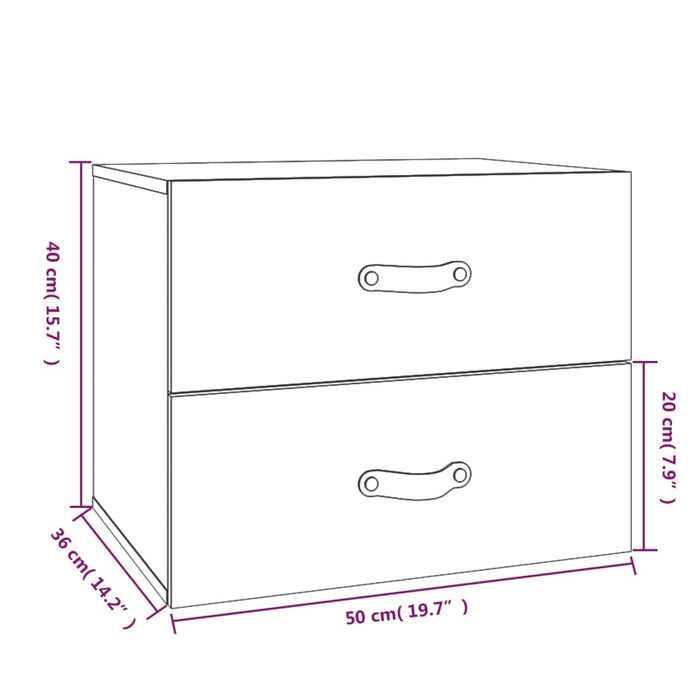Wall-Mounted Bedside Cabinets 2 Pcs 50X36X40 Cm Nxbkii