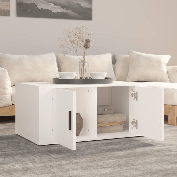 Coffee Table White 80X50X36 Cm Engineered Wood Nolpox