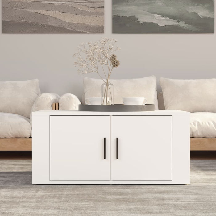 Coffee Table White 80X50X36 Cm Engineered Wood Nolpox
