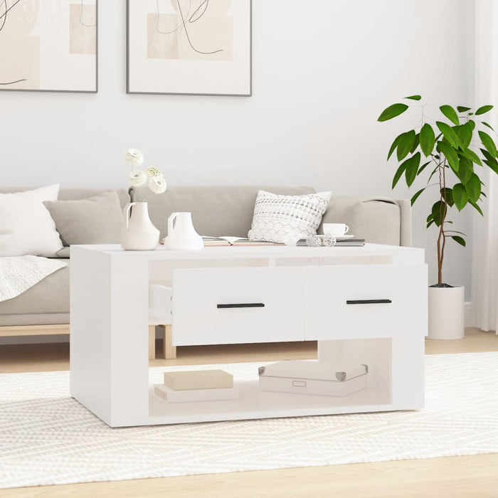 Coffee Table White 80X50X40 Cm Engineered Wood Nolpxn