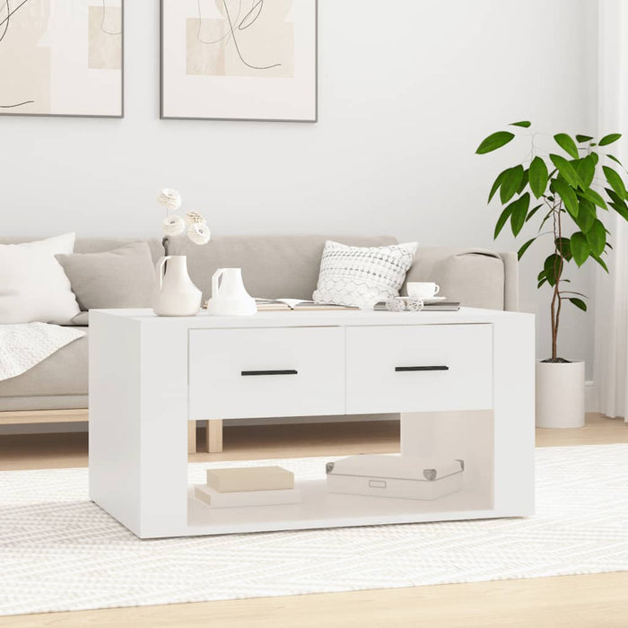 Coffee Table White 80X50X40 Cm Engineered Wood Nolpxn