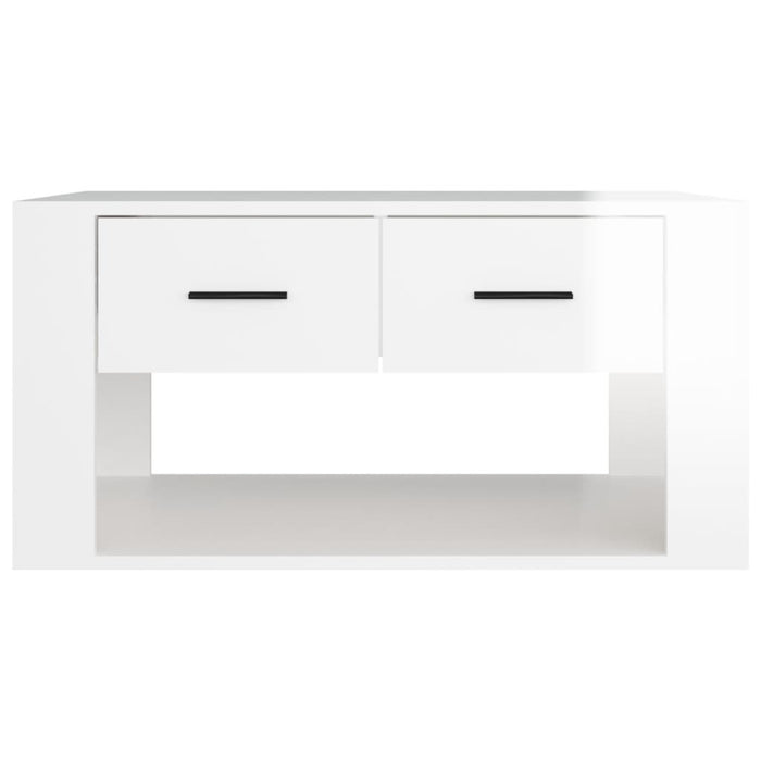 Coffee Table Glossy Look White 80X50X40 Cm Engineered Wood Nolptb