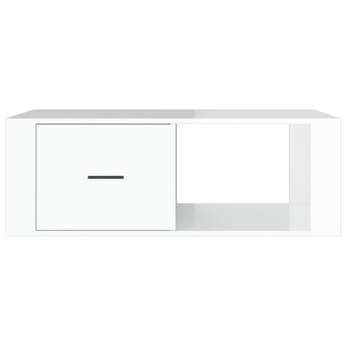 Coffee Table Glossy Look White 100X50.5X35 Cm Engineered Wood Nolptn