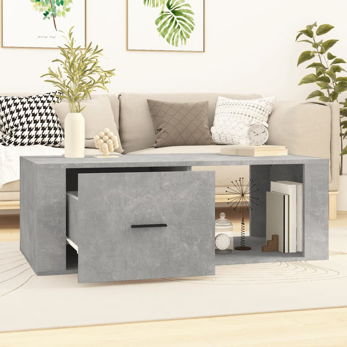 Coffee Table Concrete Grey 100X50.5X35 Cm Engineered Wood Nolpab