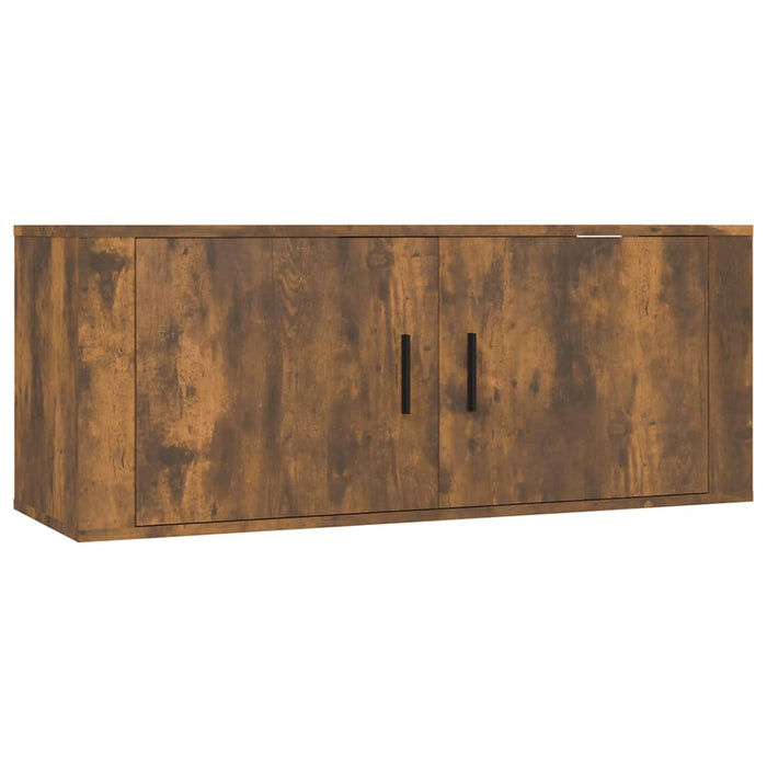 Wall Mounted Tv Cabinet Smoked Oak 100X34.5X40 Cm Nollti