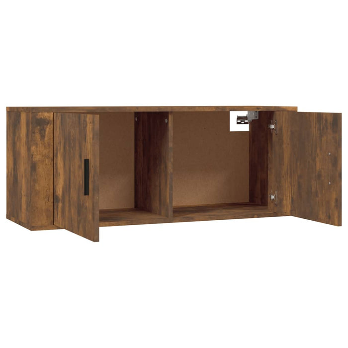 Wall Mounted Tv Cabinet Smoked Oak 100X34.5X40 Cm Nollti