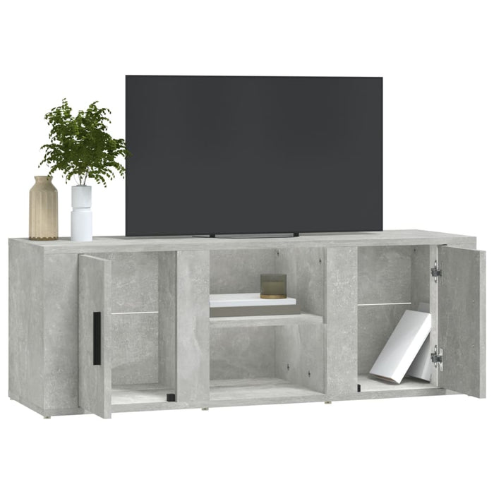 Tv Cabinet Concrete Grey 100X31.5X35 Cm Engineered Wood Nokatx