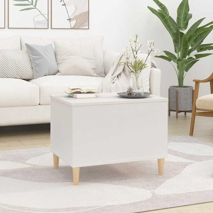 Coffee Table White 60X44.5X45 Cm Engineered Wood Nokpla