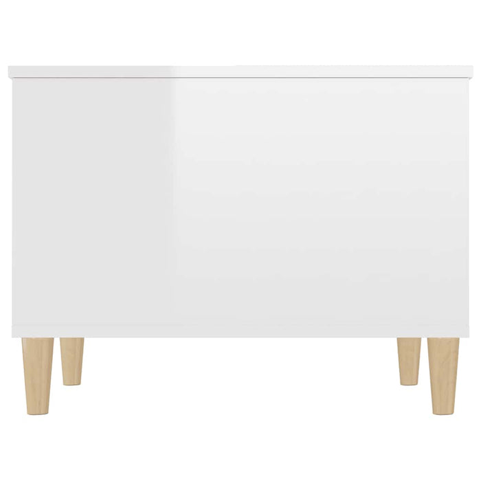 Coffee Table Glossy Look White 60X44.5X45 Cm Engineered Wood Nokpll
