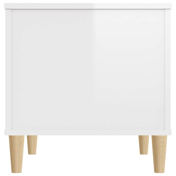 Coffee Table Glossy Look White 60X44.5X45 Cm Engineered Wood Nokpll