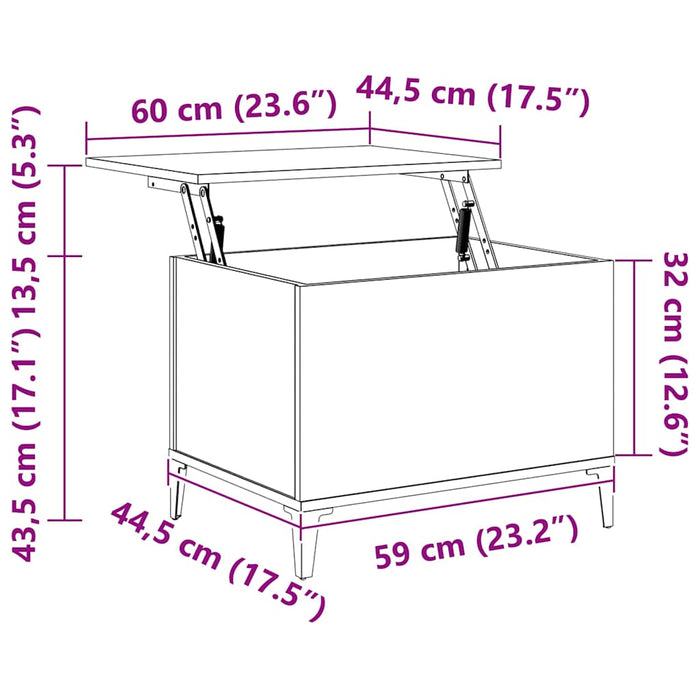Coffee Table White 60X44.5X45 Cm Engineered Wood Nokpix