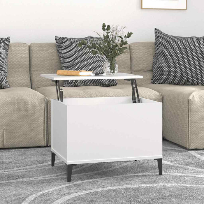Coffee Table White 60X44.5X45 Cm Engineered Wood Nokpix