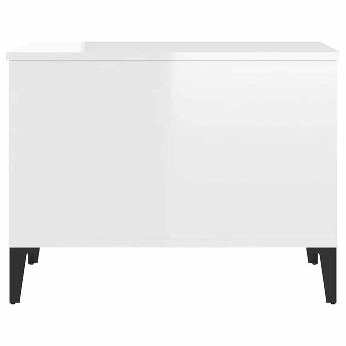 Coffee Table Glossy Look White 60X44.5X45 Cm Engineered Wood Nokpia